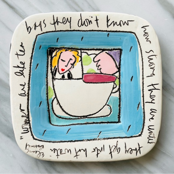 Vintage Sandra Magsamen,Artist•SIGNED and HANDMADE Cup+Plate•Pre-Commercial Fame - Picture 3 of 16